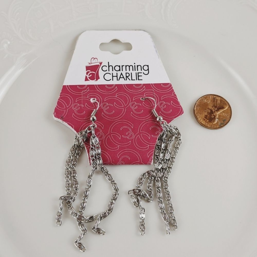 🖤3 for 25🖤Silver Tone Multi Strand Coil Earrings